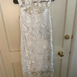 Lacy white Calvin Klein summer dressy with built in slip